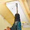 Installing the light fixture.