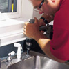 Drilling a hole for the filter faucet
