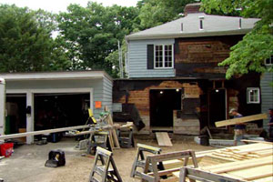 the Auburndale house exterior during renovation