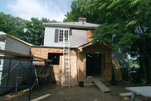 the Auburndale house exterior during renovation