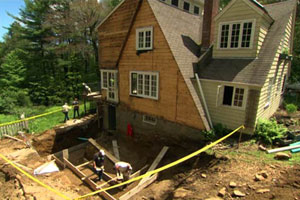 the Essex project house exterior demolition