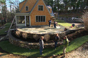 nearly finished patio at the Essex house project