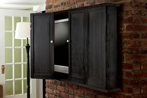 a newly installed tv cabinet for a flat screen tv