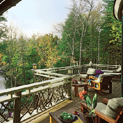 deck built with materials native to surroundings