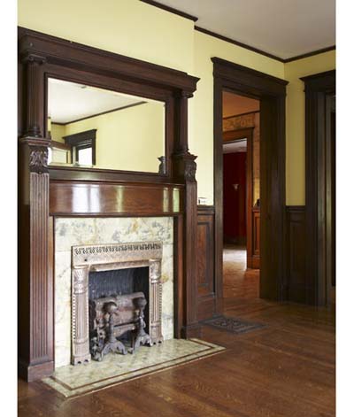 ornate gas fireplace