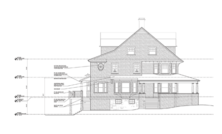 newton shingle-style west elevation